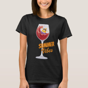 Camiseta Summer Vibes Vacina Praia Viagem Cruzeiro Vinho En