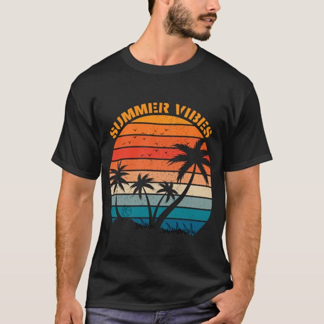 Camiseta Summer Vines Retro Sunset Beach (Frente)