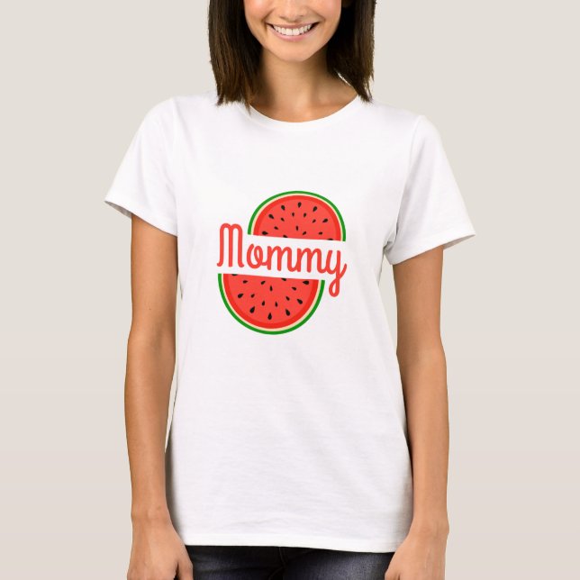 Camiseta Summer Watermelon Mama Mommy To Be Baby Shower  (Frente)
