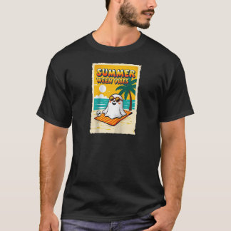 Camiseta Summer Ween Vibes Ghost Beach Diversão Halloween T