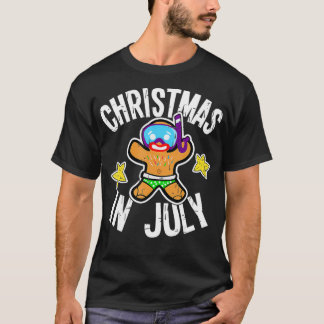 Camiseta Summer Xmas Gingerpão Man Snorkel no Natal