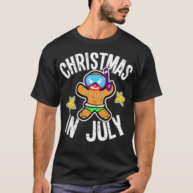 Camiseta Summer Xmas Gingerpão Man Snorkel no Natal (Frente)