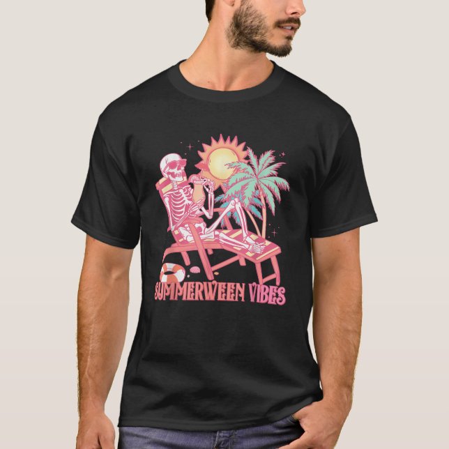 Camiseta Summerbetween Vibes Skeleton Summer Vacation Beach (Frente)