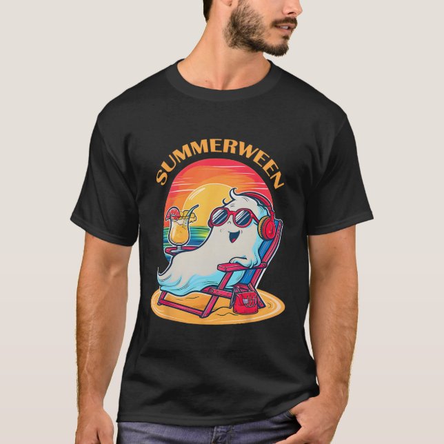 Camiseta SummerEntre Cute Spooky Summer Ghost Halloween Lov (Frente)