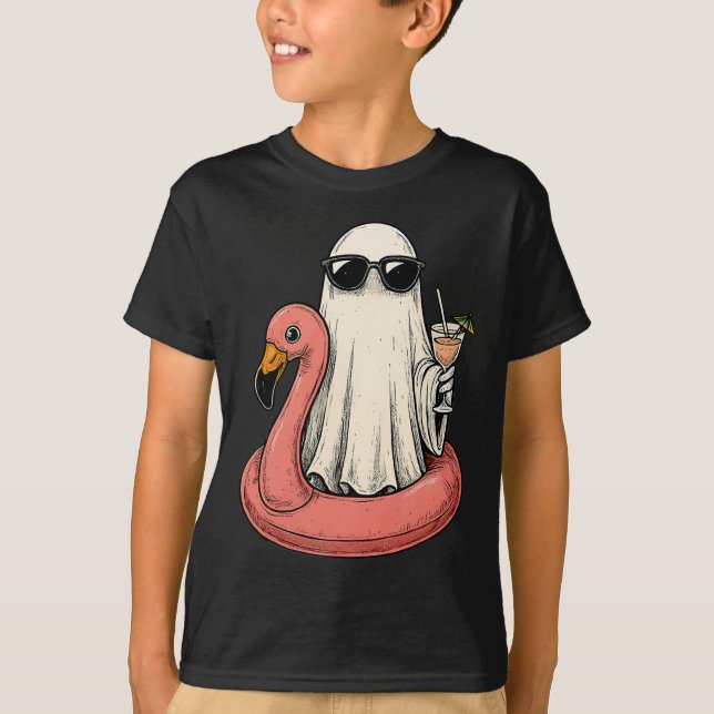 Camiseta Summerentre Ghost com Flamingo Floatie Womens Hall (Frente)