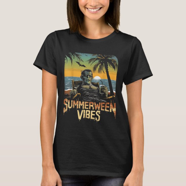 Camiseta Summerentre Vibes Frankenstein Hormona de Verão (Frente)