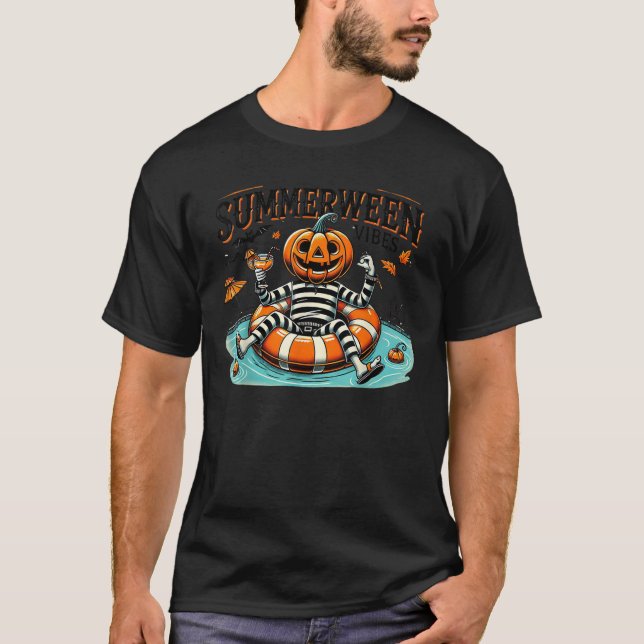 Camiseta Summerentre Vibes Spooky Summer Pumpkin T Shirt (Frente)