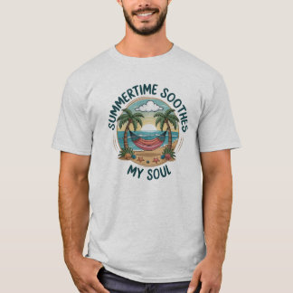 Camiseta Summertime Sooa Minha Alma: Palmeira e Hammock