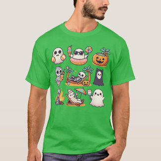 Camiseta Summerween Ghost Pumpkin Summer Halloween Spooky S