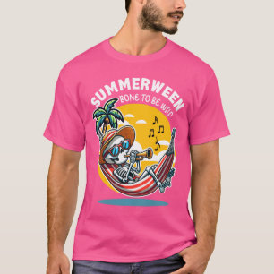 Camiseta Summerween Osso para Ser Selvagem Esqueleto Manga