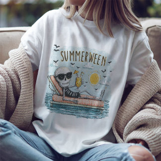 Camiseta Summerween Skeleton Beach