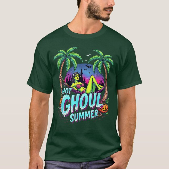 Camiseta Summerween Vibes Funny HOT GHOUL SUMMER Skeleton I (Frente)