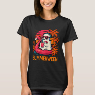 Camiseta Summerwin Funny Ghost Halloween Summer Flamingo B