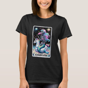 Camiseta Summerwin Funny Skeleton Mermaid Tarot Unicorn Fl