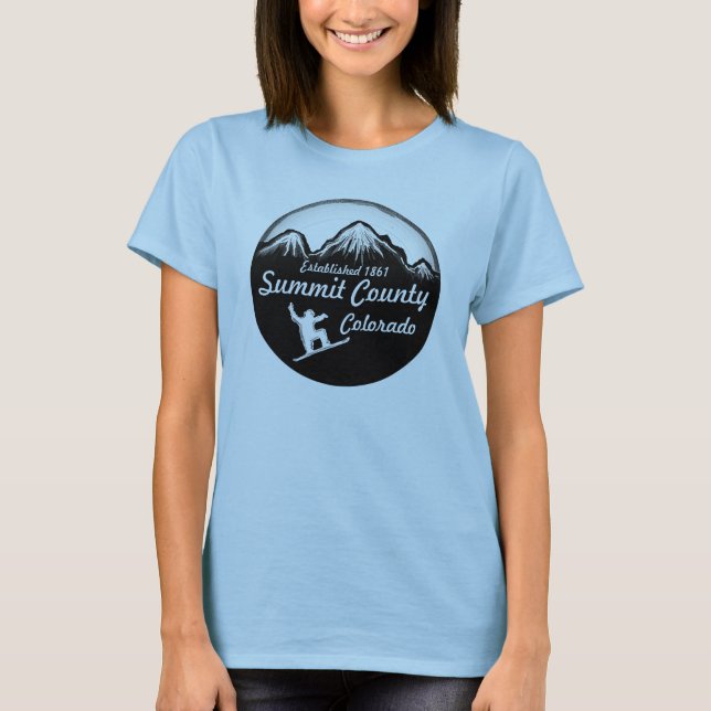 Camiseta Summit County Blue Snowboard est tanque (Frente)