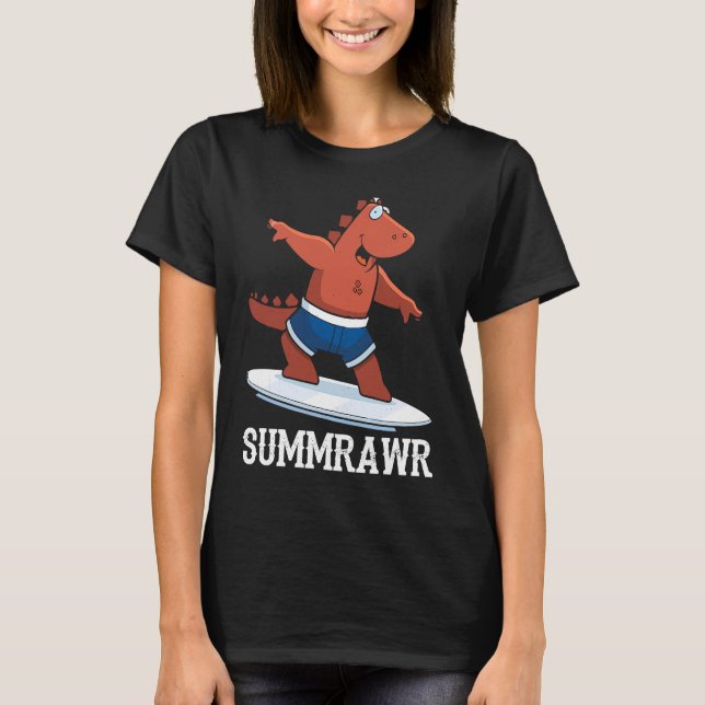Camiseta Summrawr Funny Dinosaur Summer T Rex (Frente)
