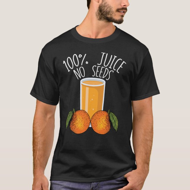 Camiseta Sumo 100% Sem Sementes Laranja Presente de Vasecto (Frente)