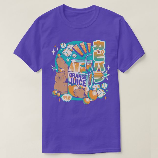 Camiseta Sumo de Laranja Japonês Capybara por Tobe Fonseca (Frente do Design)