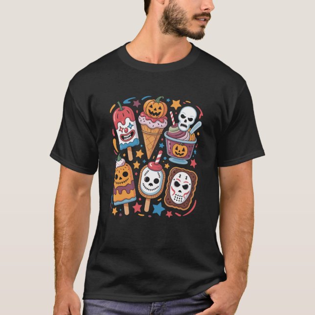 Camiseta Sumo de Sorvete de Halloween de picolé de Verão (Frente)