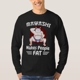 Camiseta Sumo Wrestler Cat Em Mawashi Faz Gordura Pessoas