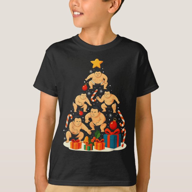 Camiseta Sumo Wrestling Japanese Sumo Wrestler Christmas Tr (Frente)