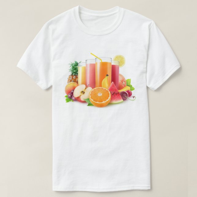 Camiseta Sumos de fruta frescos (Frente do Design)