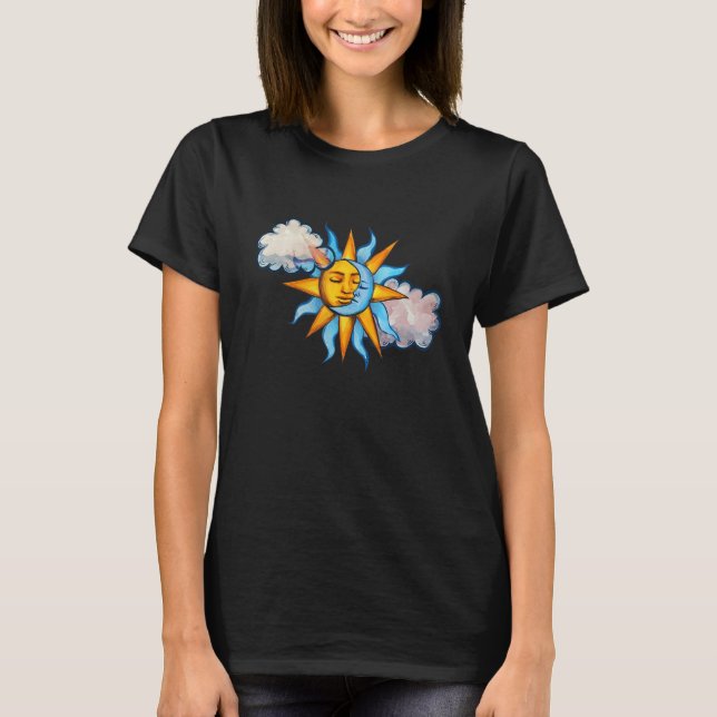 Camiseta Sun and Moon and Clouds in the sky sunny moonchild (Frente)