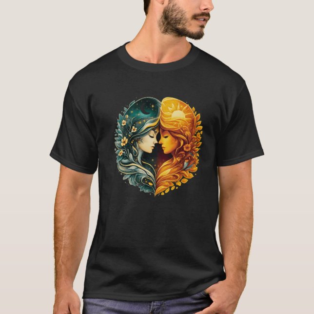 Camiseta Sun and Moon Harmony Luxury Art (Frente)