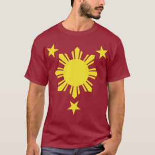 Camiseta Sun básico filipino e estrelas - amarelo