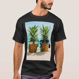 Camiseta Sun Beach e abacaxi