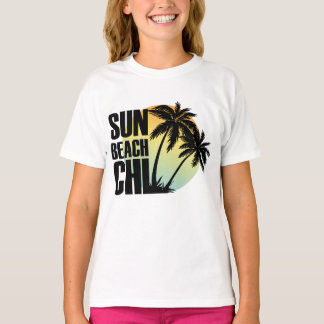Camiseta Sun, Beach e Chill Palm Tree Graphic