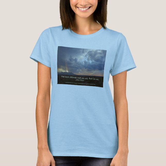 Camiseta Sun brilha o t-shirt das mulheres de John Muir (Frente)
