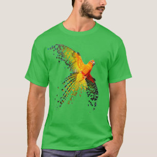 Camiseta Sun Conure belo Design de Voo Dispersado