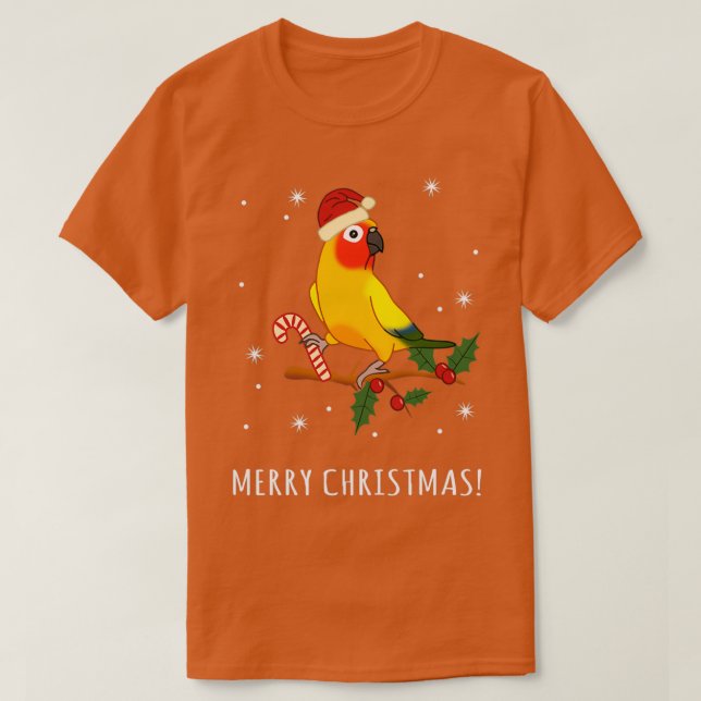 Camiseta Sun Conure Feliz Natal (Frente do Design)