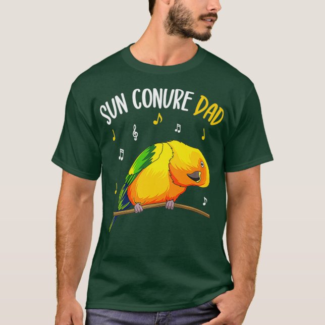 Camiseta Sun Conure Pai Engraçado Papagaio Pássaro (Frente)