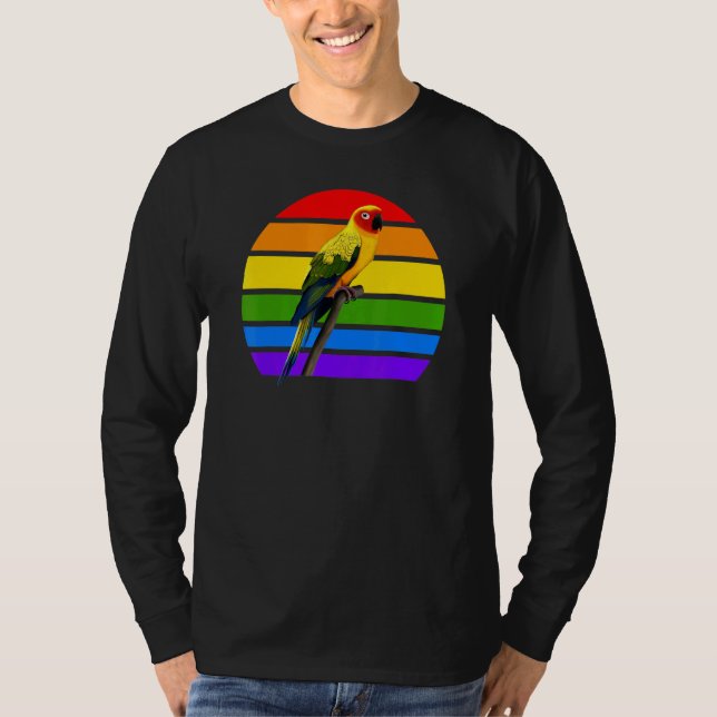 Camiseta Sun Conure Rainbow Bird Diversidade de Aves (Frente)