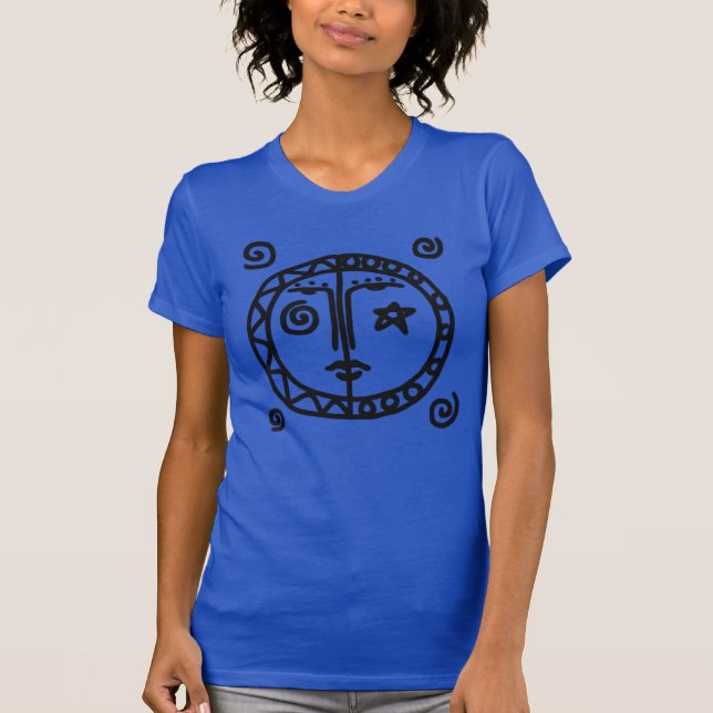 Camiseta Sun e Moon Abstrato Art para Vestir (Frente)