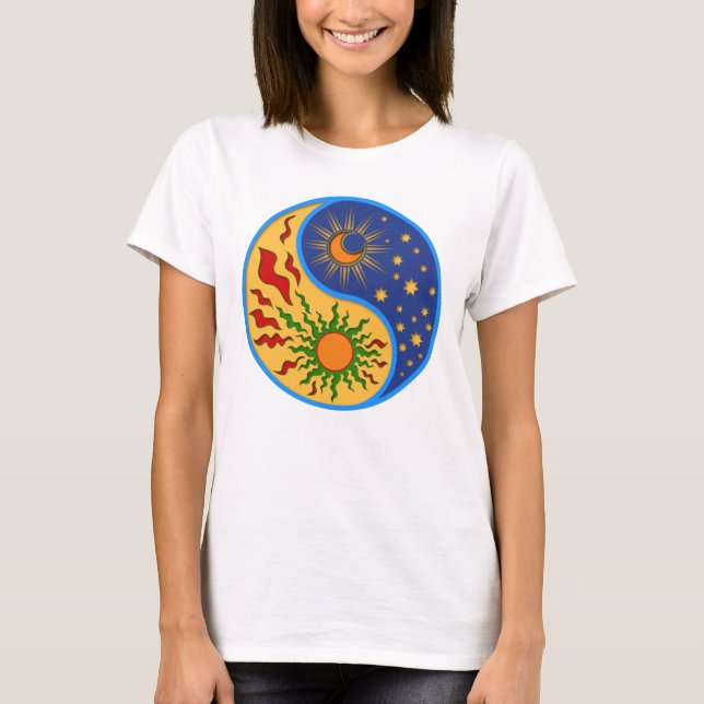 Camiseta Sun e Moon Yin Yang Colorful (Frente)