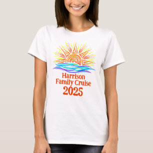 Camiseta Sun e ondas de cruzeiro familiar