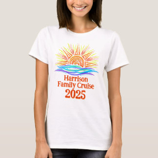 Camiseta Sun e ondas de cruzeiro familiar