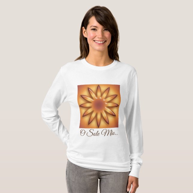 Camiseta Sun étnico. Único mio. Textura geométrica do (Frente Completa)