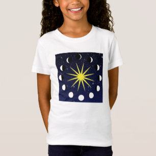 Camiseta Sun, fases da lua & estrelas