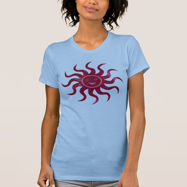Camiseta Sun feliz enfrenta o design (Frente)