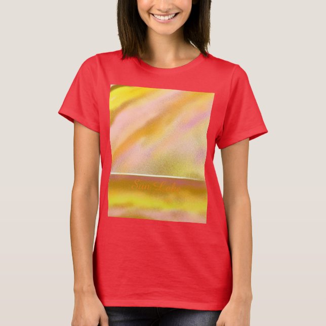 Camiseta Sun Lake Art Yellow + TEXT, de Jersey, de (Frente)