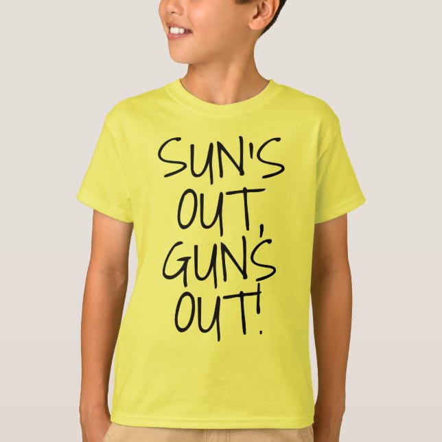 Camiseta Sun para fora atira para fora, tanque engraçado do (Frente)