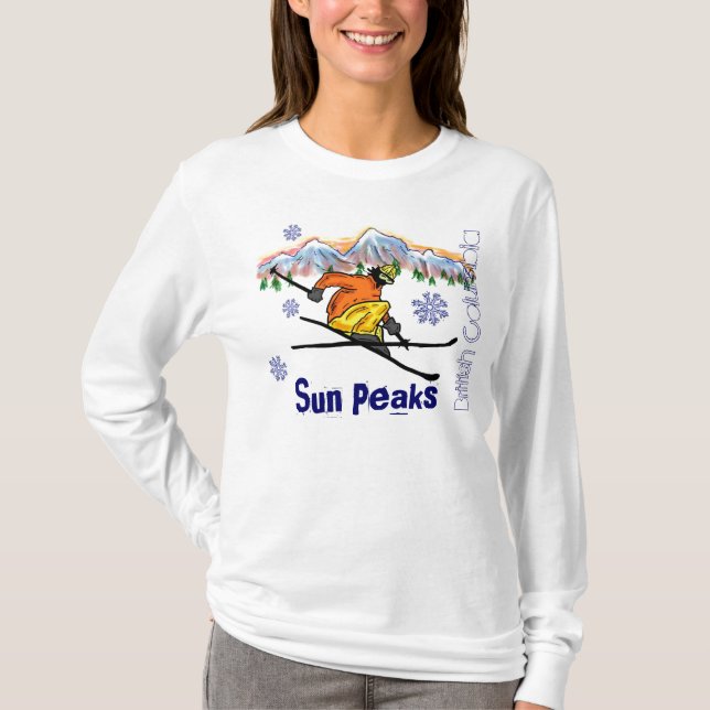 Camiseta Sun Peaks British Columbia, senhoras hoodie (Frente)
