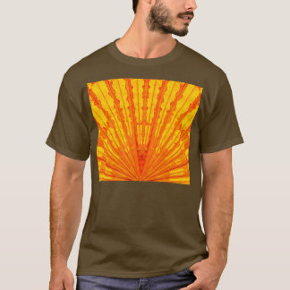 Camiseta Sun Ray Pattern 1 Vermelho tingido e papel amarelo
