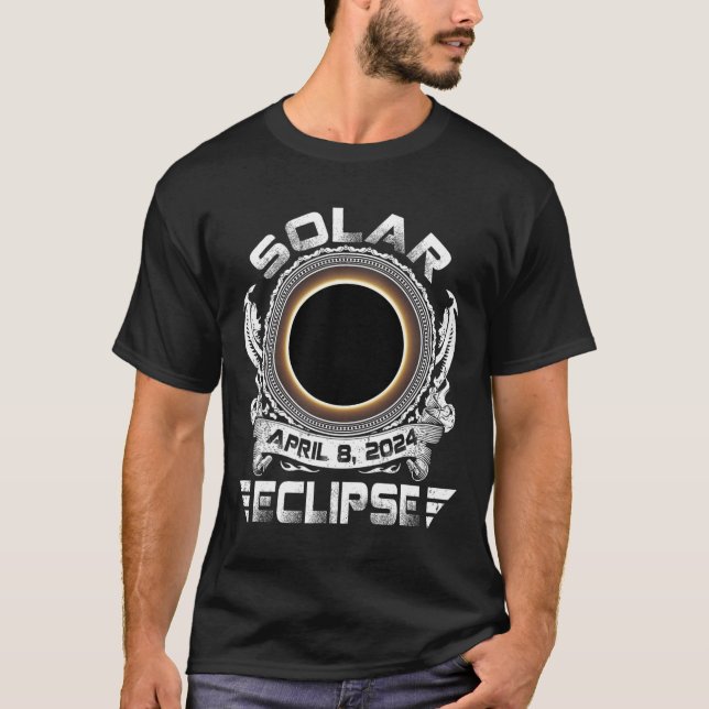 Camiseta Sun Retro Solar Eclipse 2024 Totalidade Abril 8 Ho (Frente)