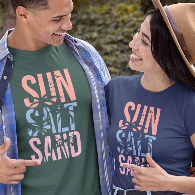 Camiseta Sun Salt Sand Summer Quote Unisex (Criador carregado)
