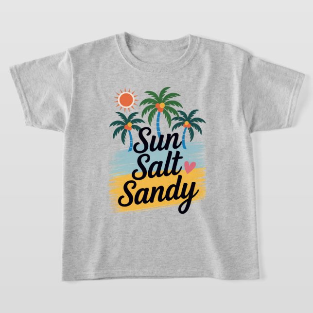 Camiseta Sun Salt Sandy - Férias Tropicais de Praia (Postura )